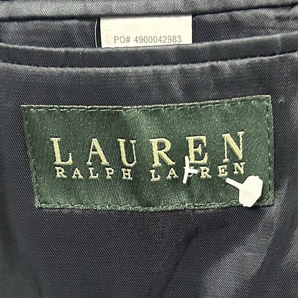 LRL Ralph Lauren 48R Sport Coat 100% Wool Flannel Navy Blue Two Button Vented - Picture 3 of 8